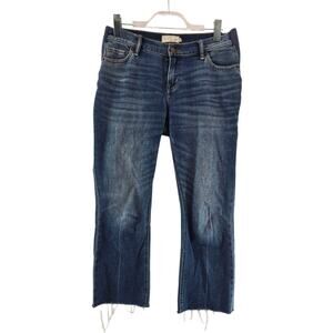 Hatch Maternity Jeans Womens 27 Mid Rise Cropped Straight Leg Raw Hem Stretch